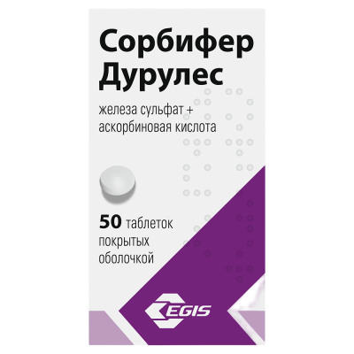 Սորբիֆեր Դուրուլես դեղահաբ 320մգ/60մգ * 50